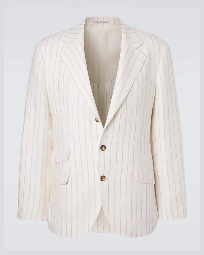 Brunello Cucinelli Blazer aus Leinen-Twill Weiß