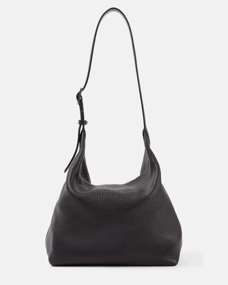 The Row Schultertasche Isa aus Leder Schwarz