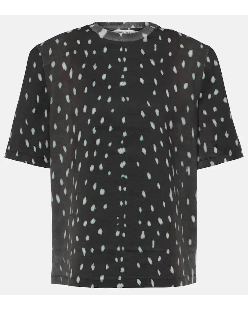 ATTICO Bedrucktes T-Shirt aus Baumwolle Schwarz