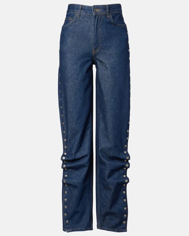 ROTATE Birger Christensen High-Rise Straight Jeans Blau