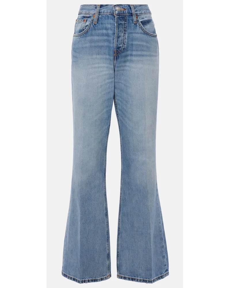 RE/DONE Mid-Rise Wide-Leg Jeans Loose Boot Blau