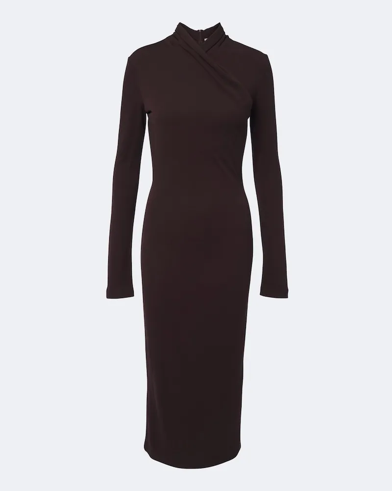 Max Mara Midikleid aus Jersey Braun