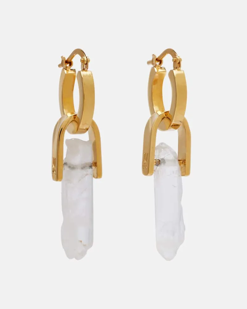 La DoubleJ Ohrringe Rocca, 24kt vergoldet, mit Quarz Gold