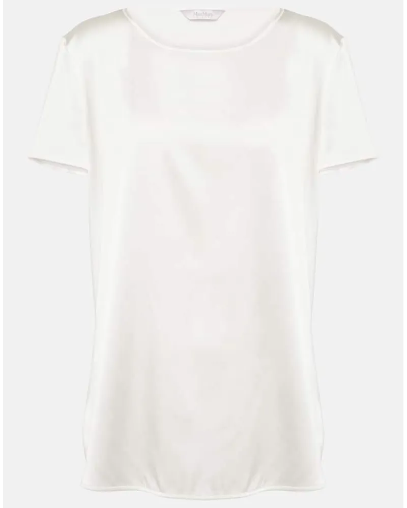 Max Mara Leisure T-Shirt Kassel aus einem Seidengemisch Weiss