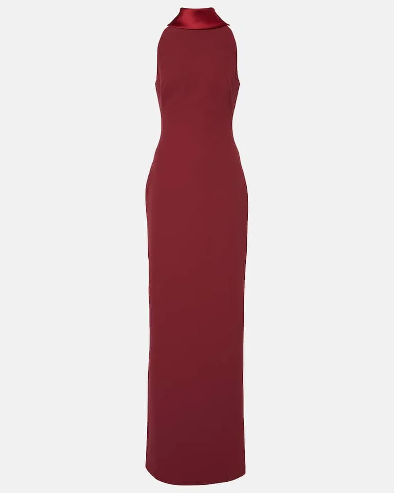 Safiyaa Robe Holliana aus Crêpe mit Satin Rot