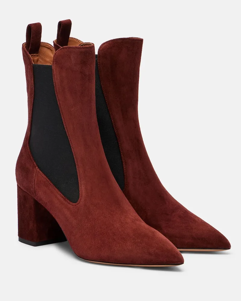 Paris Texas Ankle Boots Anja 70 aus Veloursleder Rot