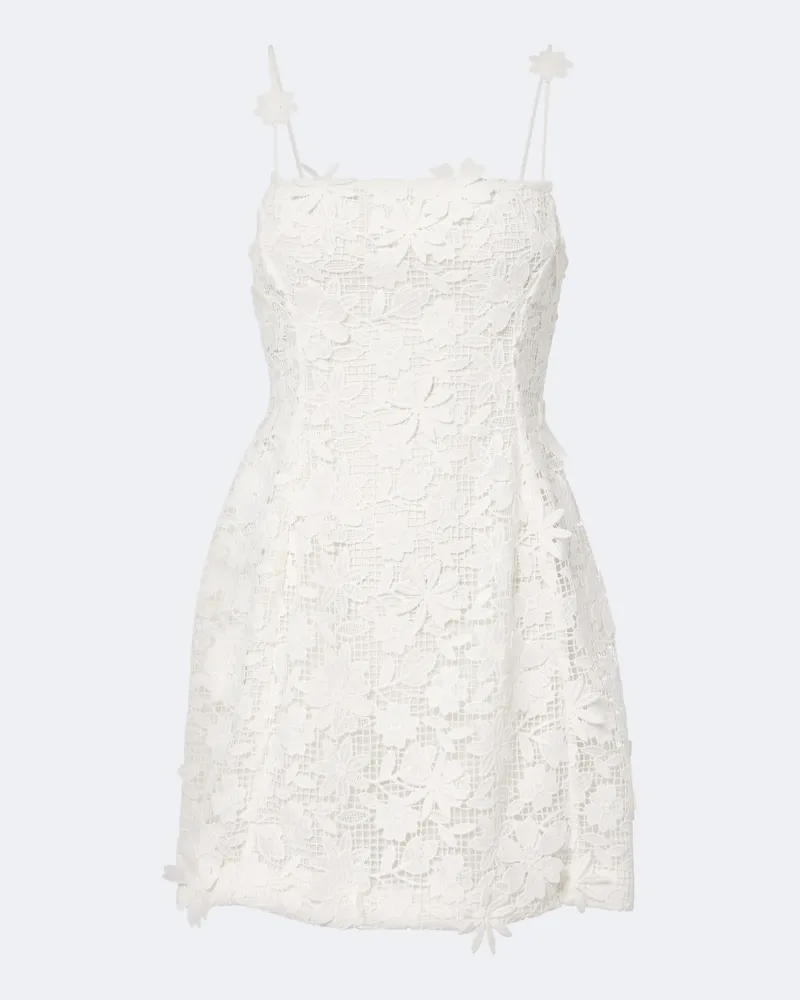 Blumarine Minikleid aus Guipure-Spitze Weiß