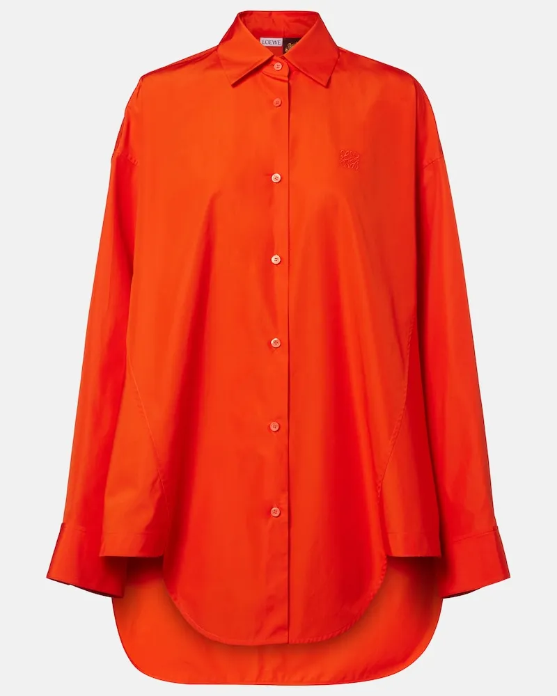 Loewe Paula's Ibiza Oversize-Hemd aus Baumwollpopeline Orange