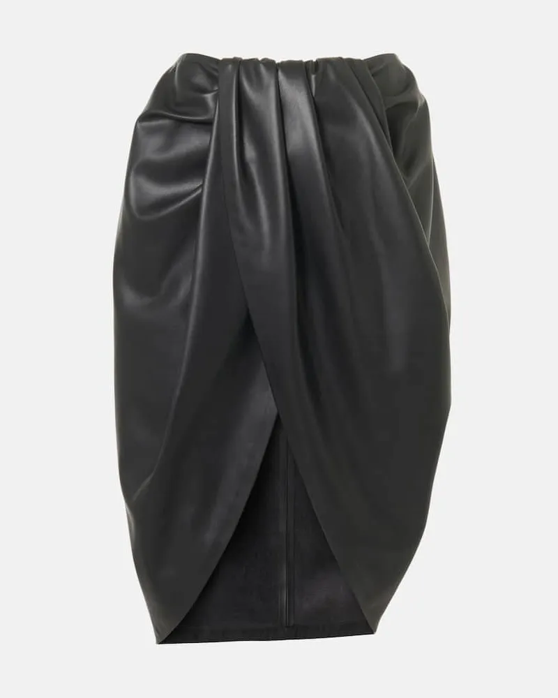 Stella McCartney Midirock aus Lederimitat Schwarz