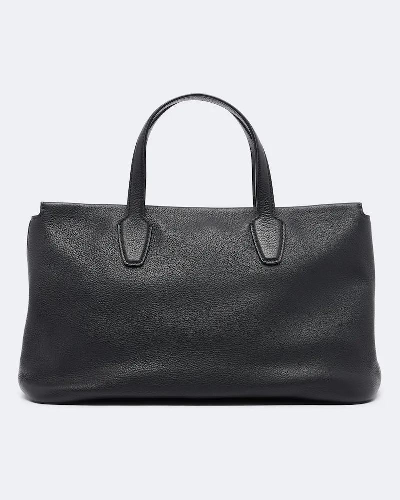 The Row Henkeltasche Marcel aus Leder Schwarz