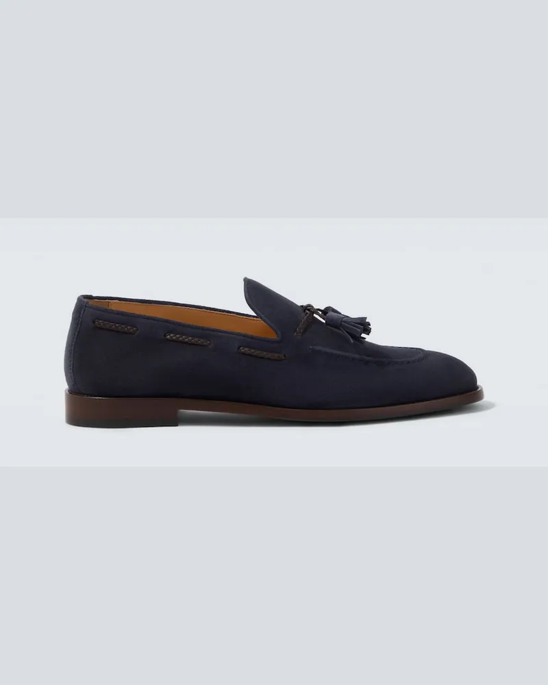 Brunello Cucinelli Loafers aus Veloursleder Blau