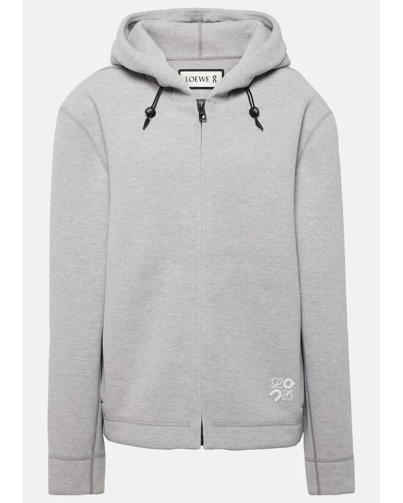 Loewe X On Kapuzenjacke aus Jersey Grau