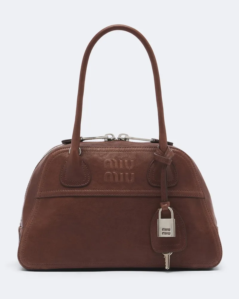 Miu Miu Schultertasche Vivant aus Leder Braun