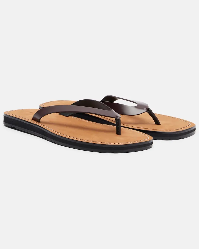 The Row Sandalen City aus Leder Burgunderrot