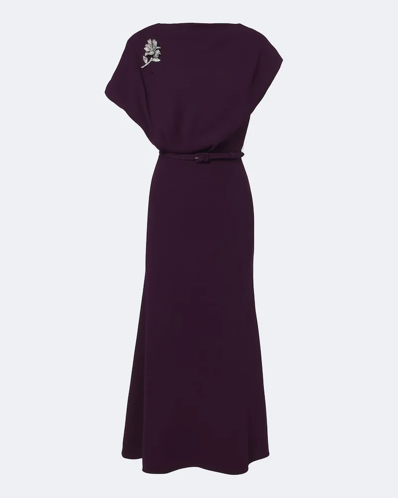 Roland Mouret Verziertes Cocktailkleid aus Cady Violett