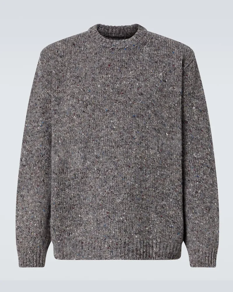 Maison Margiela Pullover Four Stiches aus Schurwolle Grau