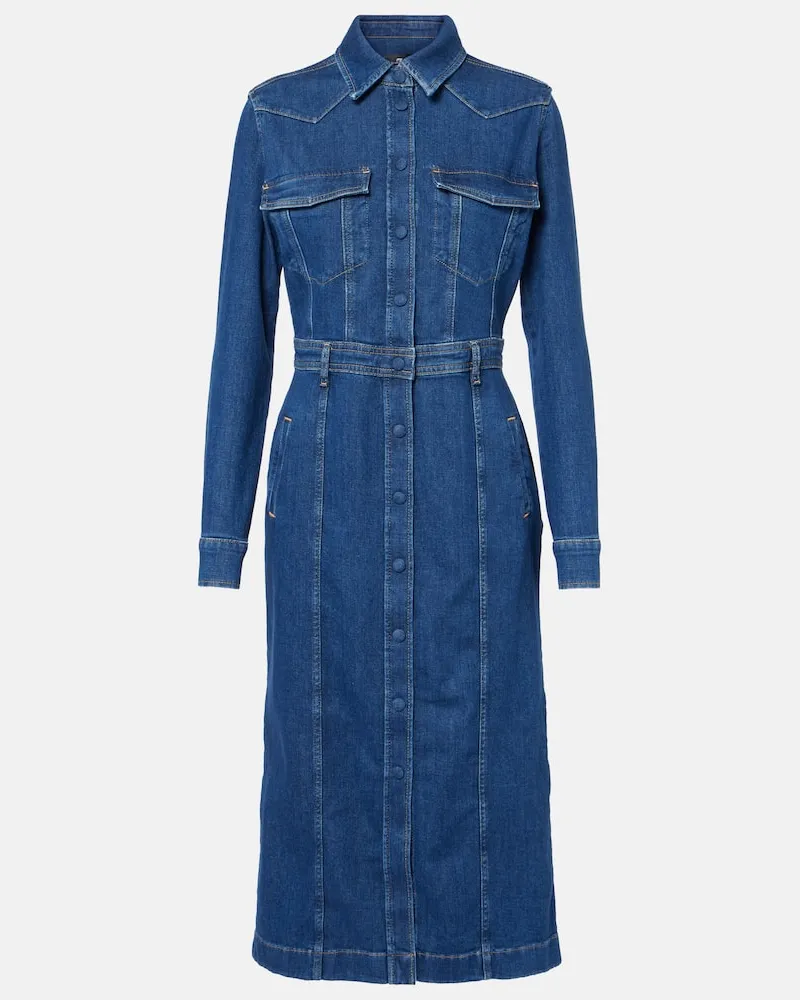 7 for all mankind Hemdblusenkleid aus Denim Blau