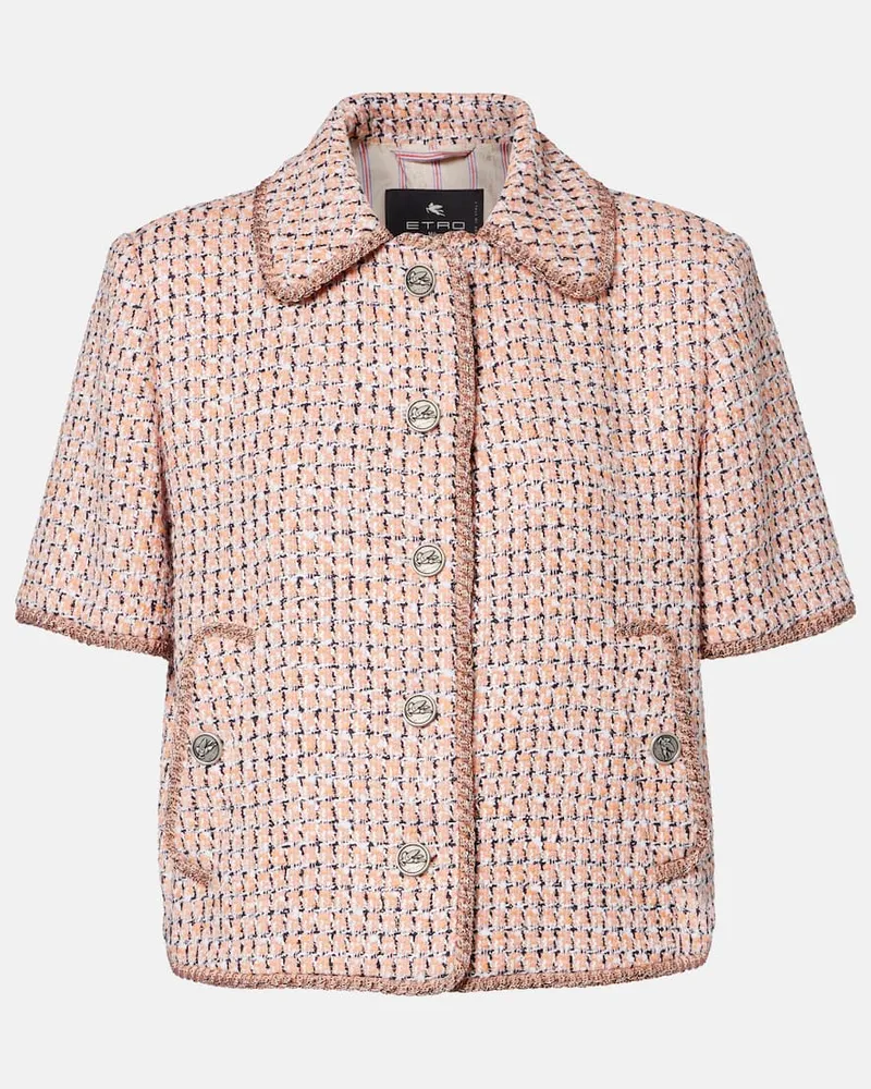 Etro Cropped-Jacke aus Tweed Pink