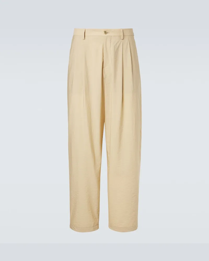 Giorgio Armani Archivio Gerade Hose aus einem Baumwollgemisch Beige