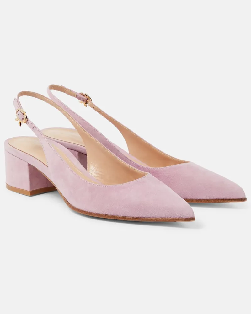 Gianvito Rossi Slingback-Pumps Piper 45 aus Veloursleder Rosa