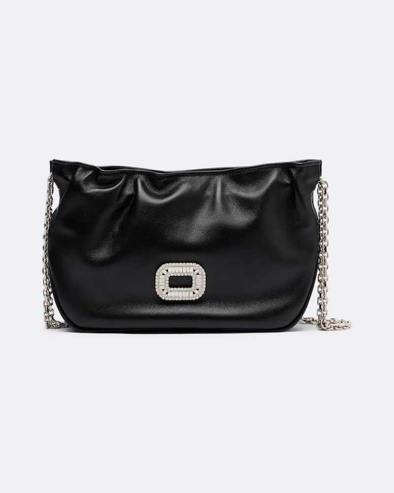 Roger Vivier Schultertasche Pilgrim Micro aus Leder Schwarz
