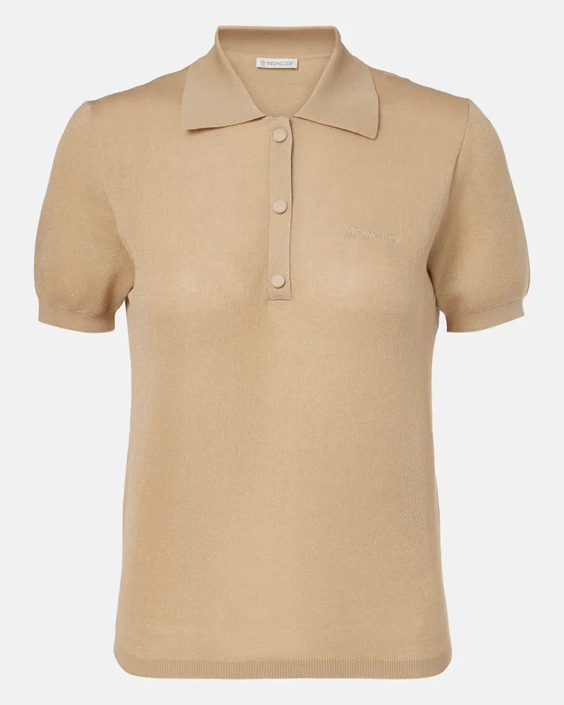 Moncler Polohemd aus einem Baumwollgemisch Beige