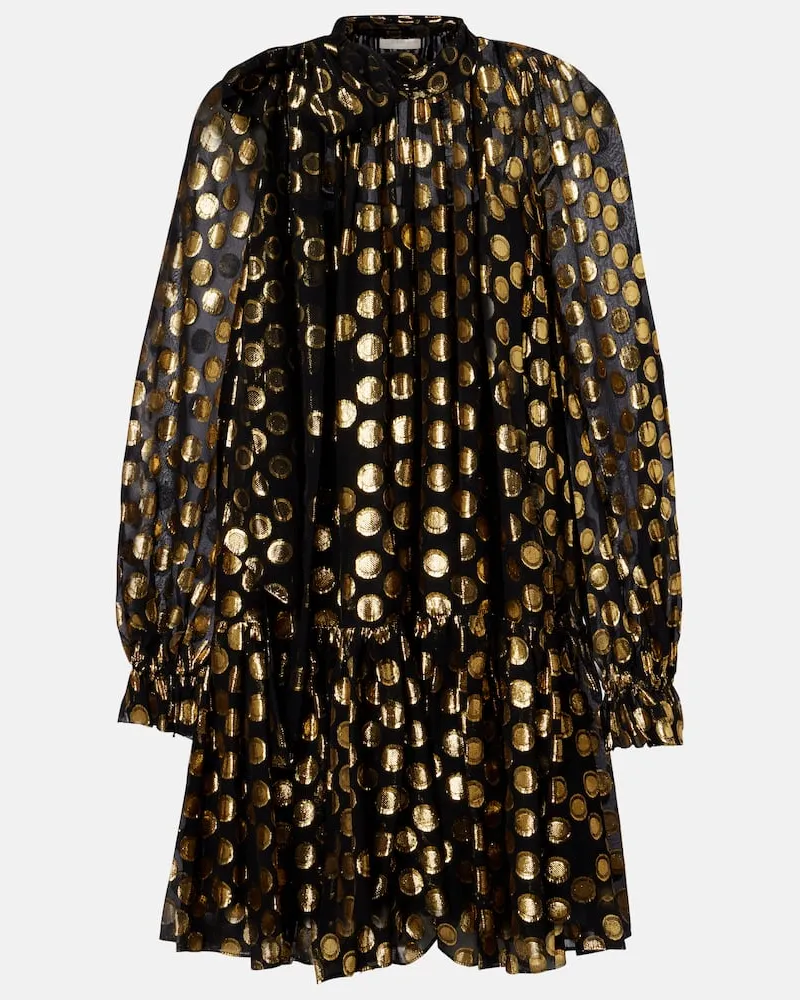Ulla Johnson Minikleid Loretta aus Fil Coupé Schwarz