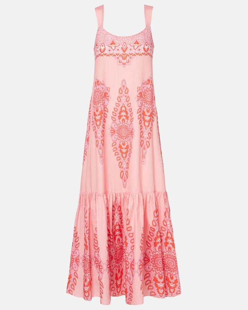 Etro Maxikleid aus Baumwolle und Seide Multicolor