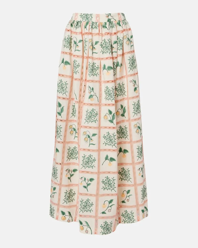 AGUA BENDITA Maxirock Tangelo aus Baumwolle Weiß