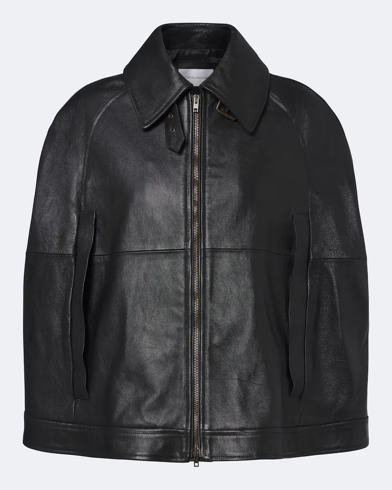 7 for all mankind Cape aus Leder Schwarz