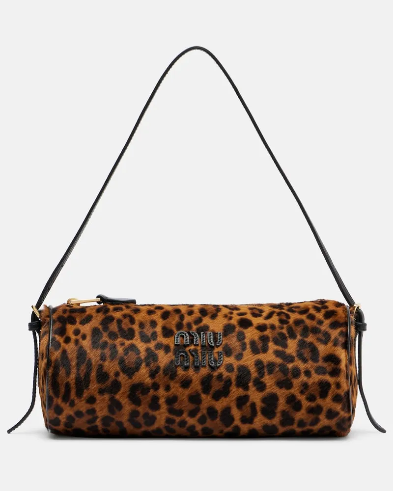 Miu Miu Schultertasche aus Kalbshaar Braun