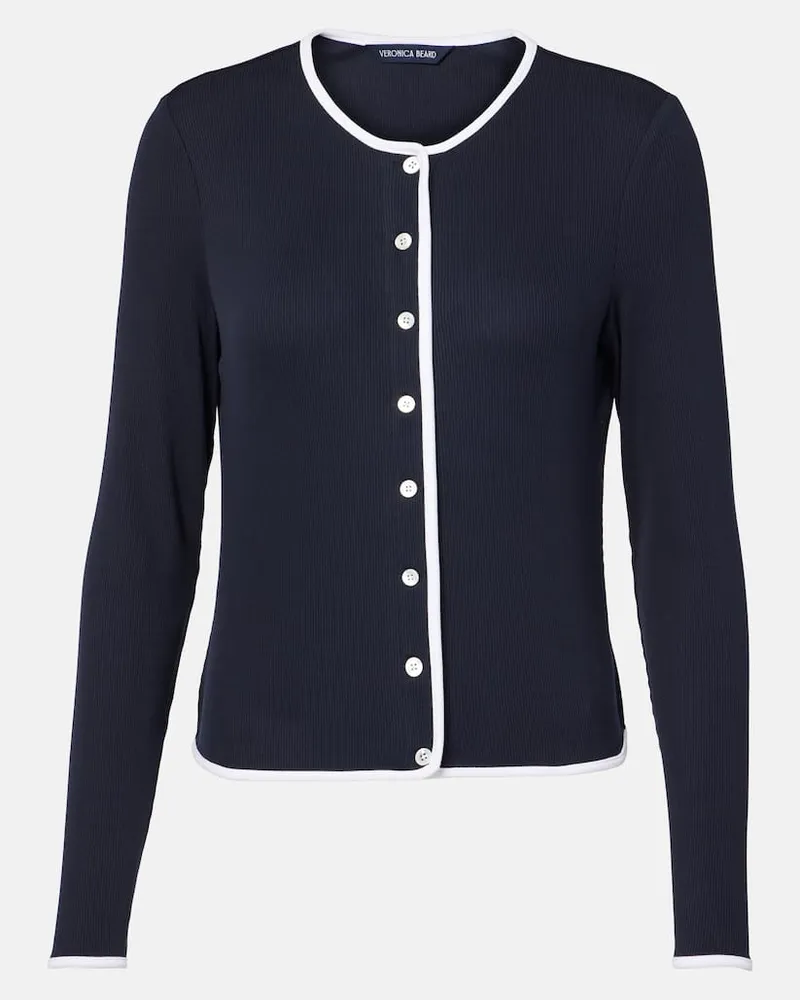 Veronica Beard Cardigan Wilmer aus einem Baumwollgemisch Blau
