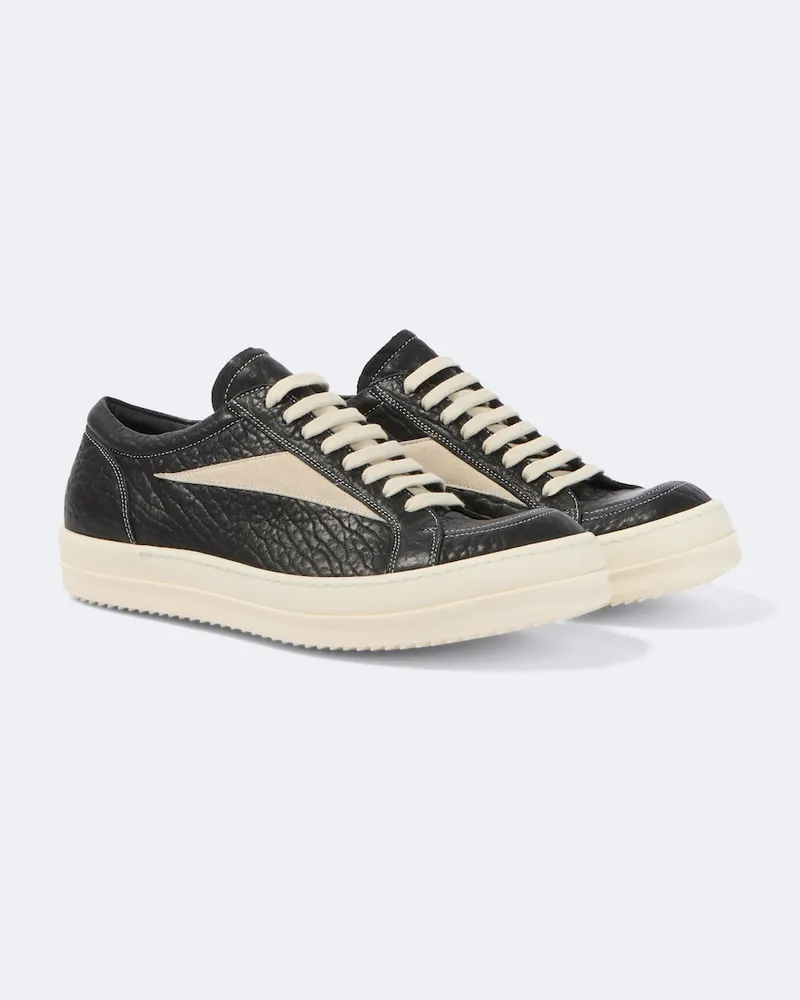 Rick Owens Sneakers Vintage aus Leder mit Veloursleder Schwarz