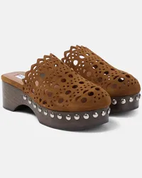 Alaïa Alaia Clogs Vienne aus Veloursleder Braun