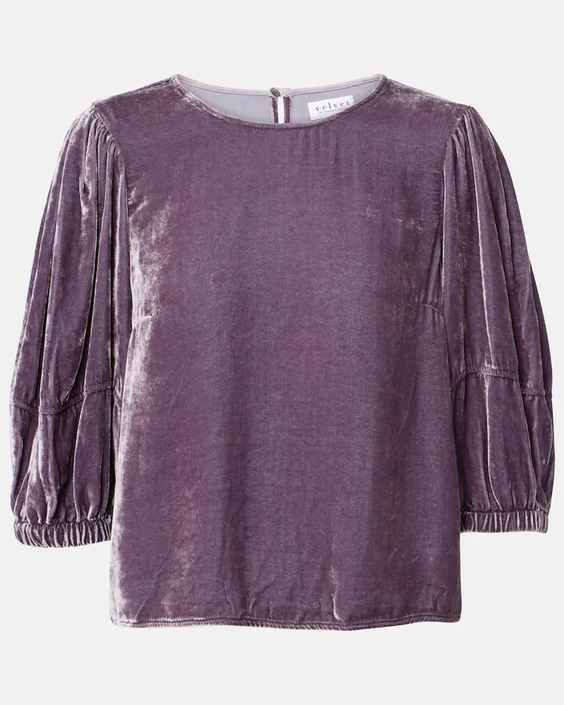 Velvet Top Nancy aus Samt Grau