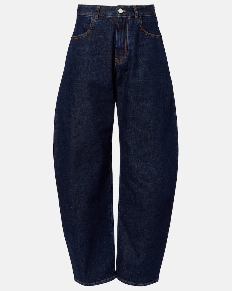 Alaïa Alaïa Mid-Rise Barrel Jeans Blau