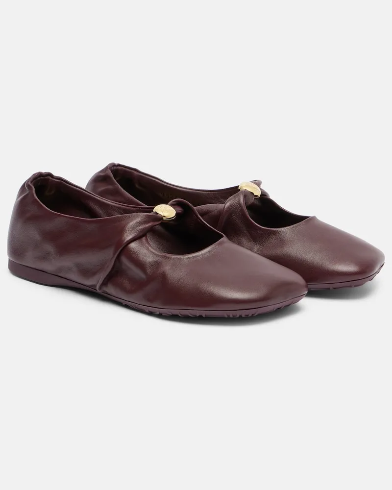Loewe Ballerinas Pebble Soft aus Leder Burgund