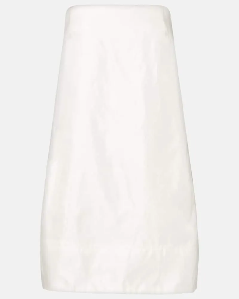 STAUD Minikleid Lidia aus Seidensatin Weiß