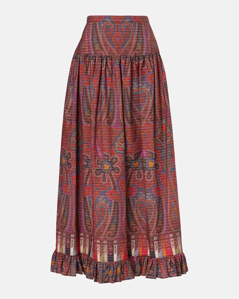 Valentino Garavani High-Rise-Maxirock aus Baumwolle Multicolor