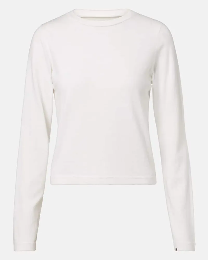 extreme cashmere Longsleeve N°451 Lisa aus Baumwolle und Kaschmir Weiß