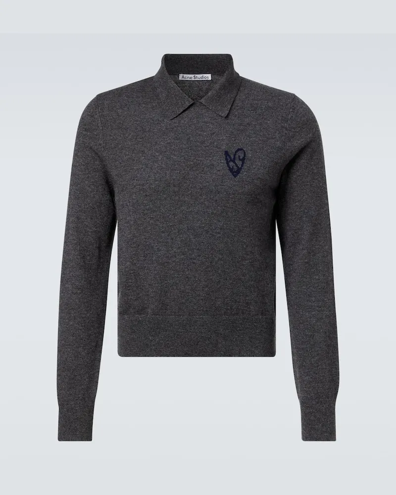 Acne Studios Polopullover aus Wolle und Yakwolle Grau