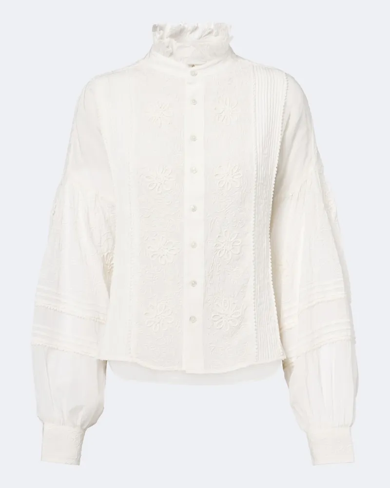 Ralph Lauren Bestickte Bluse Weiß