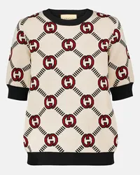 Gucci Wendbarer Pullover aus Woll-Jacquard Multicolor