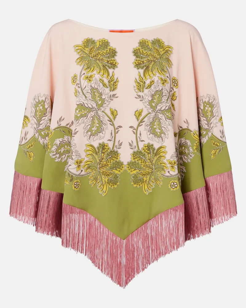 La DoubleJ Wendbarer Poncho Vathe Placée aus Satin Rosa