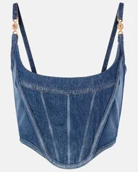 Versace Bustier Medusa '95 aus Denim Blau