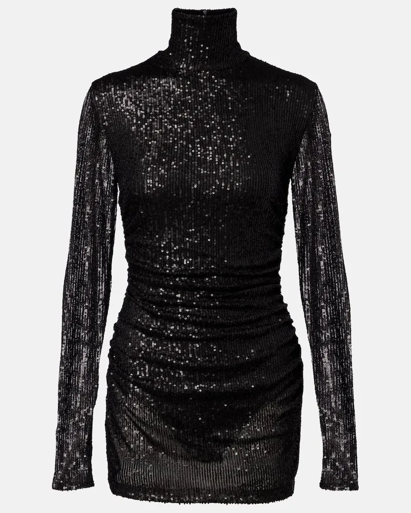 Norma Kamali Minikleid Pickleball mit Pailletten Schwarz