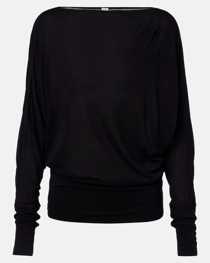 Totême Top aus Jersey Schwarz
