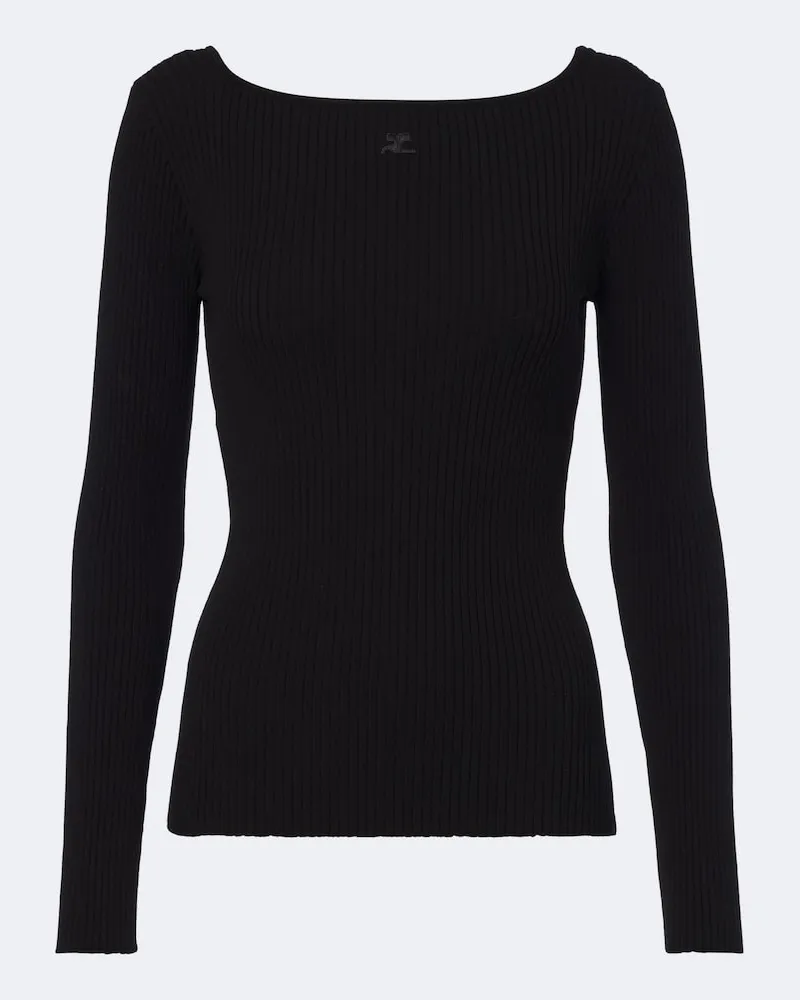 Courrèges Courrèges Pullover aus Rippstrick Schwarz