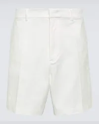 Valentino Garavani Bermuda-Shorts VGold aus Baumwoll-Canvas Weiss