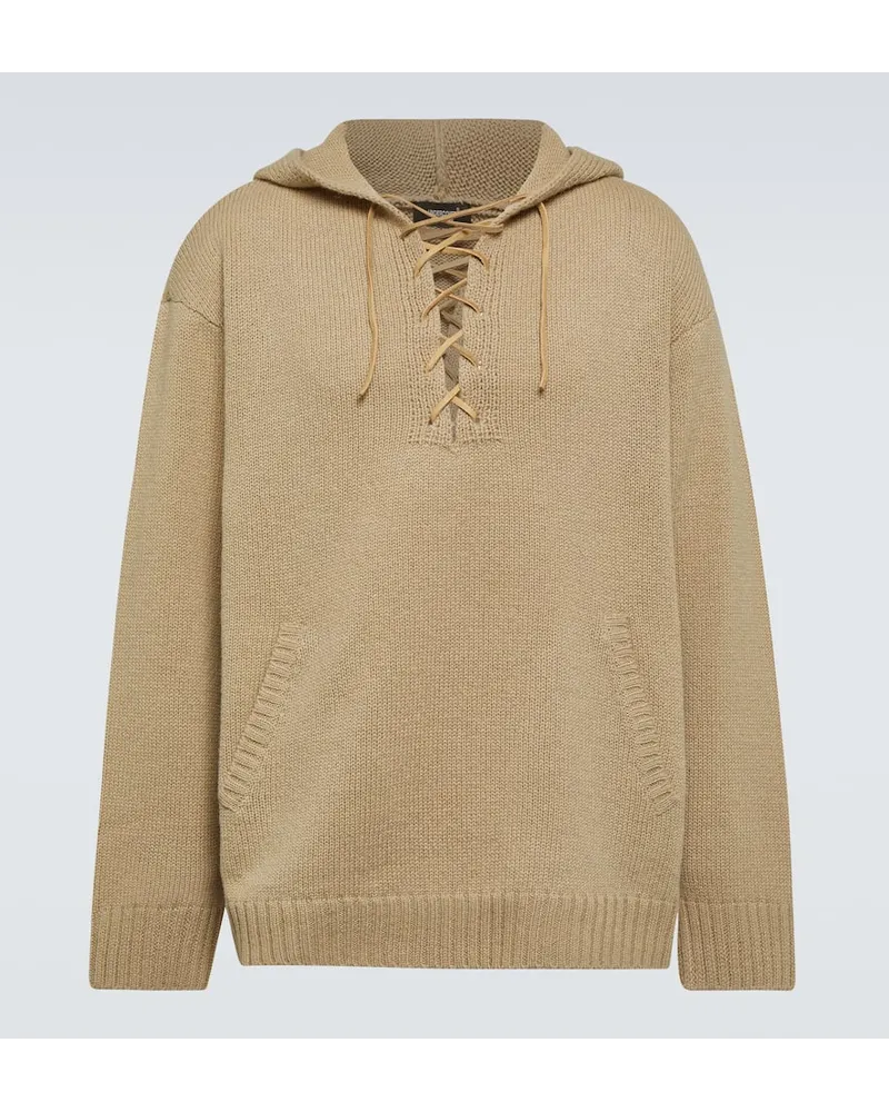 Undercover Hoodie aus Wolle Beige